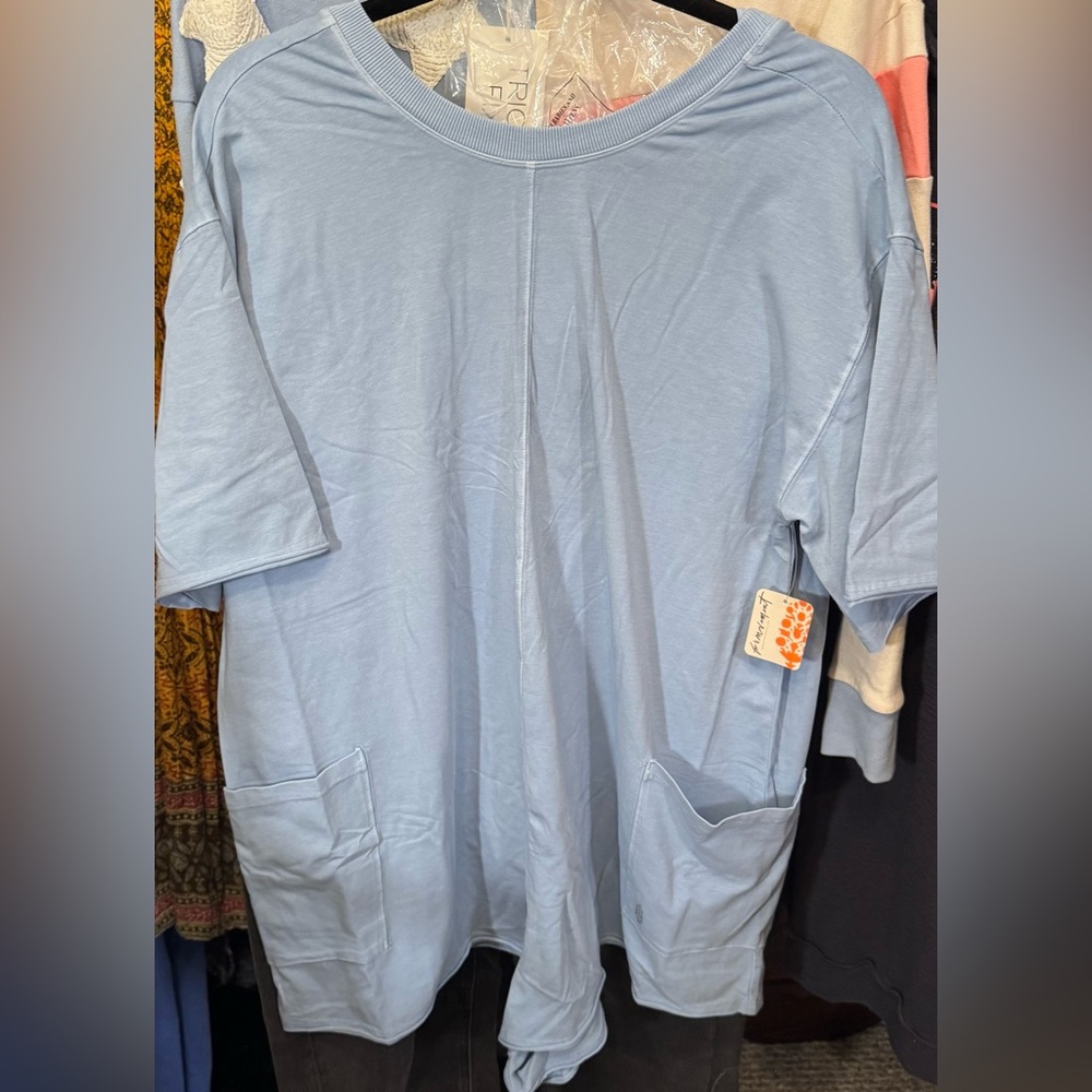 NWT Free People FP Movement Hot Shot Tee Romper - steel blue - Small, large, XL - Picture 7 of 10